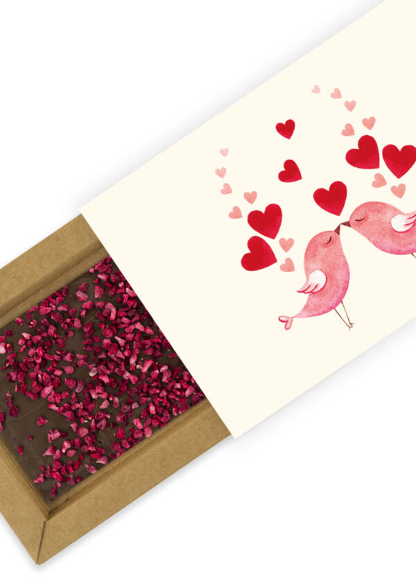 Walentynki - Czekolada mleczna z malinami