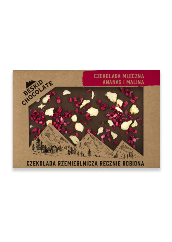 Czekolada mleczna z ananasem i maliną