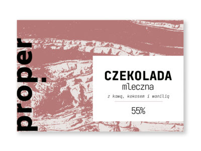 Czekolada mleczna 55% PROPER z kawą, kokosem i wanilią