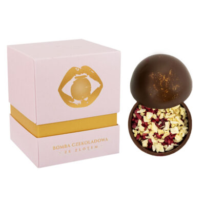Złota Czekoladowa Bomba mleczna z maliną i ananasem
