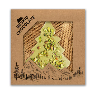 Choinka z czekolady białej pistacjowej 100g