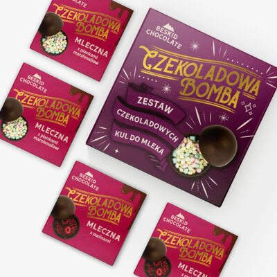 Czekoladowe Bomby zestaw 4 sztuki - pianki i malina