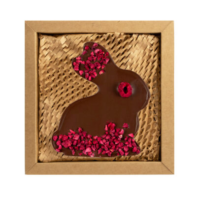 Zając z czekolady mlecznej z malinami 100g