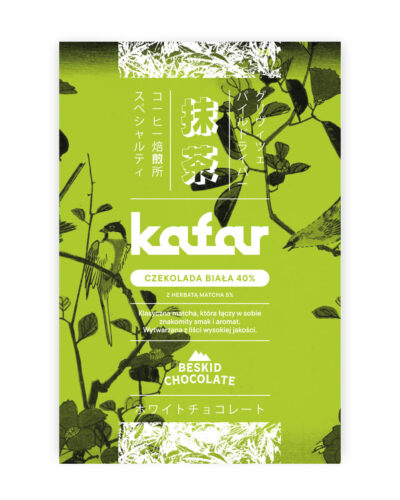 Czekolada biała 40% z matchą KAFAR