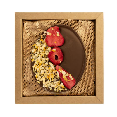 Jajko z czekolady mlecznej z truskawką i pomarańczą 100g